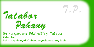 talabor pahany business card